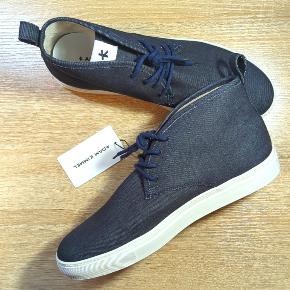 Adam Kimmel Denim High Mid Top Blue Sneakers Italy 45 12